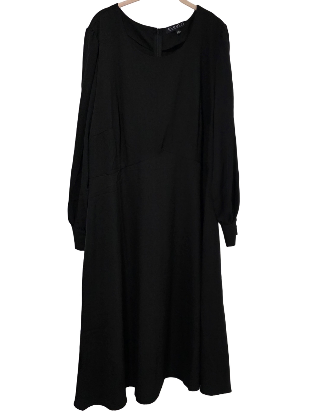 Eloquii Black Long-Sleeve Midi Dress NWT